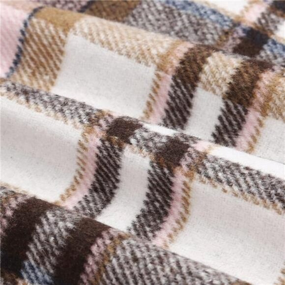 Womens High Waist Plaid Skirt Pink - Picture 5 of 6